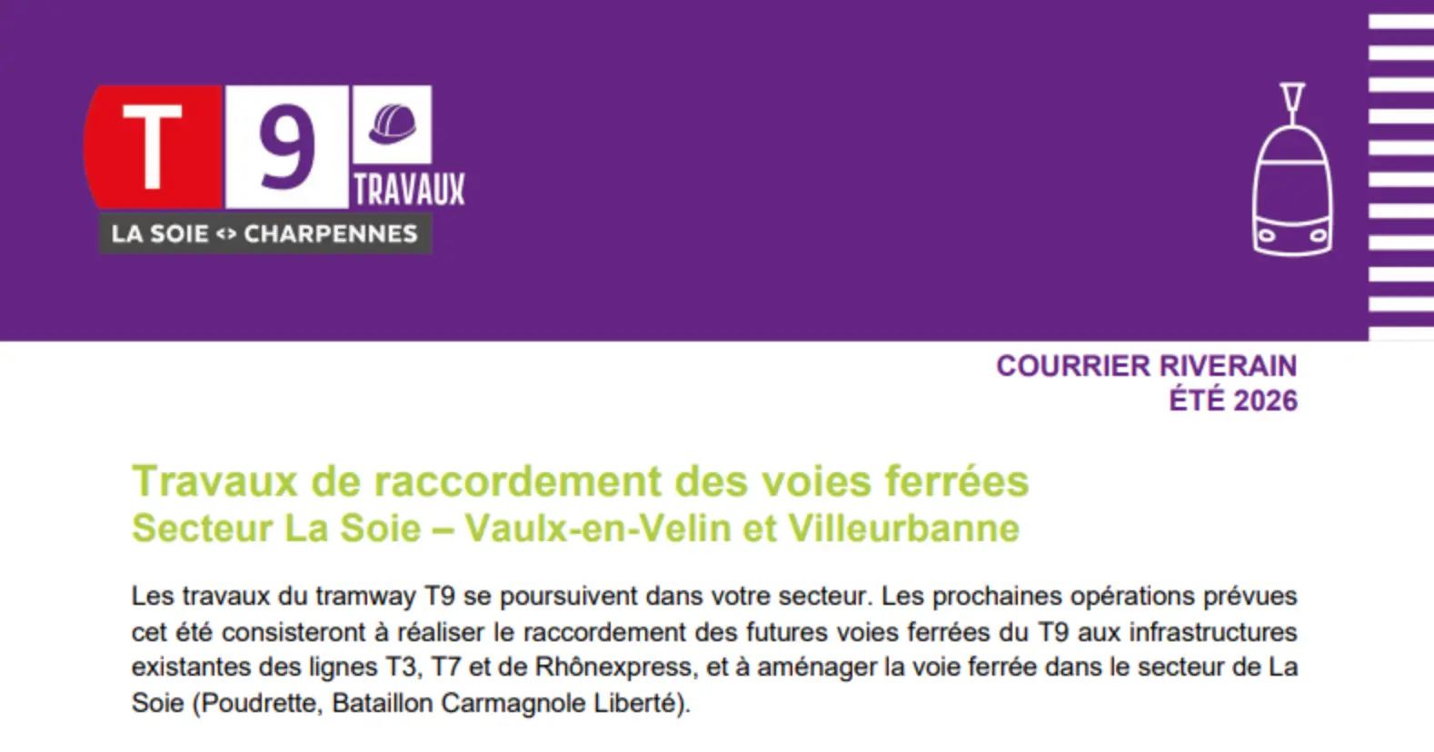 Travaux de raccordement des voies ferrées À partir du lundi 29 juin 2026